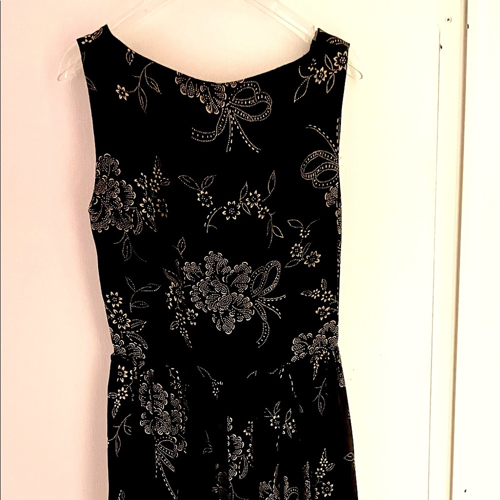 1986 Ralph Lauren black/cream silk dress.